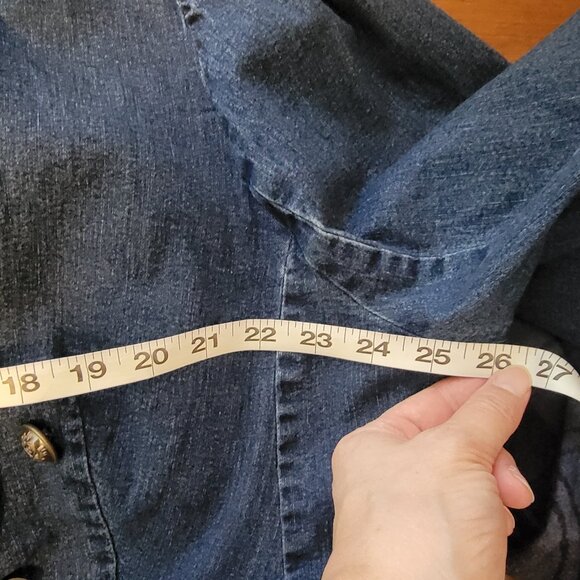 Est. 1946 Nautical Style Puff Shoulder 1980's Relaxed Fit Denim Jacket - Picture 13 of 14